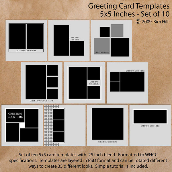 5x5 Card Templates Set 1